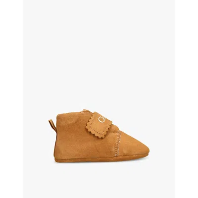 Chloé Logo-print Suede Boots 0-24 Month In Brown