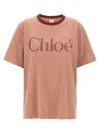 Chloé Pink Cotton T-shirt With Logo