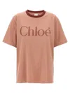 Chloé Pink Cotton T-shirt With Logo