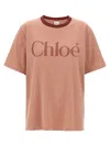 Chloé Pink Cotton T-shirt With Logo
