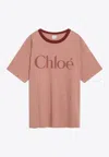 Chloé Pink Cotton Oversized Logo T-shirt In Pink