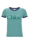 Chloé Logo T-shirt In Green