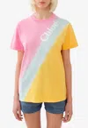 Chloé Printed T-shirt Pink Size S 100% Cotton In Multicolor