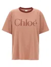 Chloé Pink Cotton T-shirt With Logo