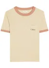 Chloé Rubber Print Logo Cotton T-shirt In White