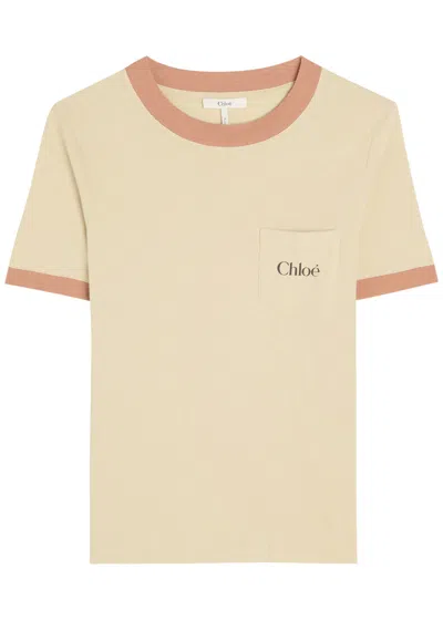 Chloé Chloe Logo-printed Cotton T-shirt In White
