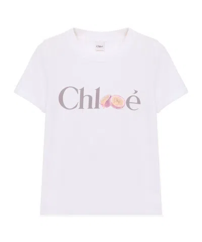Chloé Passion Fruit Print Baby Fit Cotton Jersey T-shirt In White