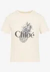 Chloé Relaxed Fit Graphic Pineapple Print T-shirt In Neutral
