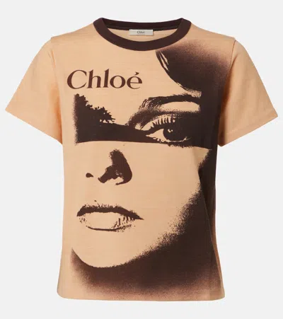 CHLOÉ CHLOÉ LOGO PRINTED JERSEY T-SHIRT