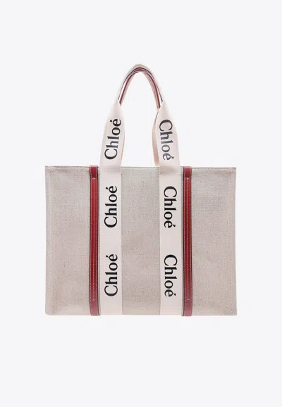 Chloé Logo-printed Tote Bags