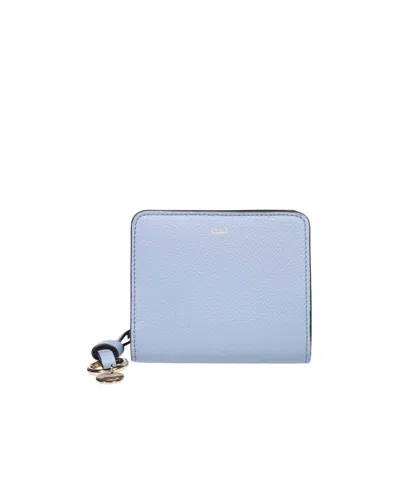 Chloé Logo Printed Wallet In Blue