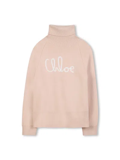 Chloé Logo Pullover For Girls - Fw25 In Multi