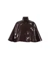 Chloé Women Lacquered Cropped Poncho In Black