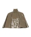Chloé Cropped Lacquered Cotton Capelet In Brown