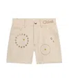 Chloé Eyelet-detail Cotton Denim Shorts In Nude