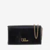Chloé Iconic Flap Wallet On Chain In Shiny Calfskin