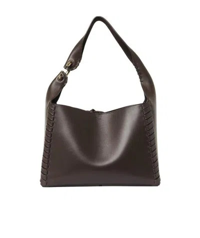 Chloé Logo Shoulder Bag In Black