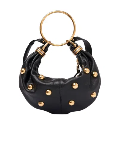 Chloé Logo Shoulder Bag In Black