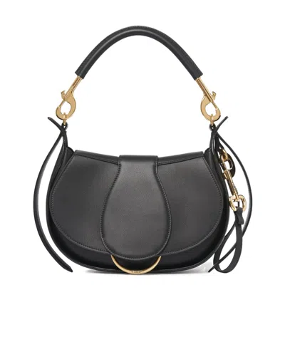Chloé Logo Shoulder Bag In Black