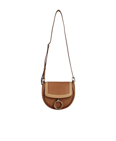 Chloé Logo Shoulder Bag In Brown