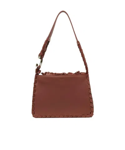 Chloé Logo Shoulder Bag In Brown