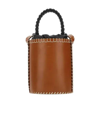 Chloé Logo Shoulder Bag In Brown