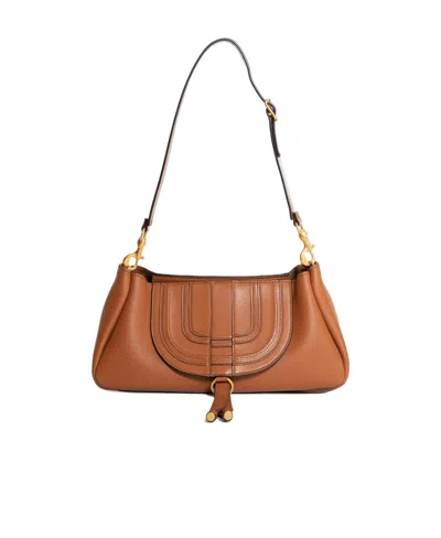 Chloé Logo Shoulder Bag In Brown