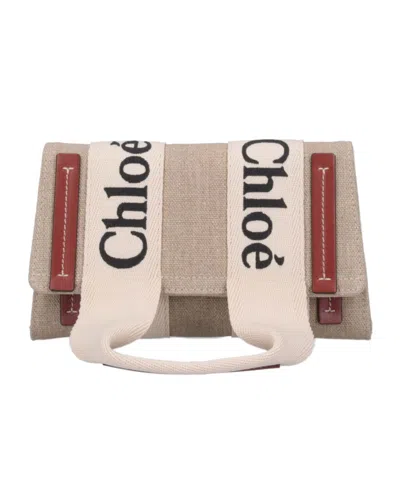 Chloé Logo Shoulder Bag In Nude