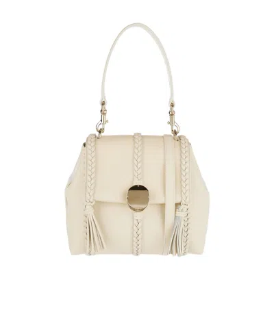 Chloé Logo Shoulder Bag In Nude
