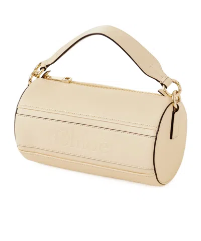 Chloé Logo Shoulder Bag In Nude