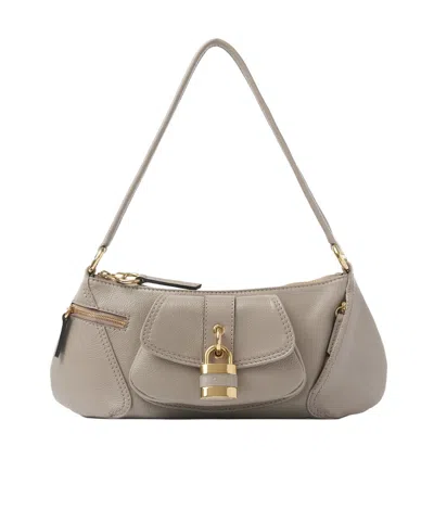 Chloé Logo Shoulder Bag In Nude