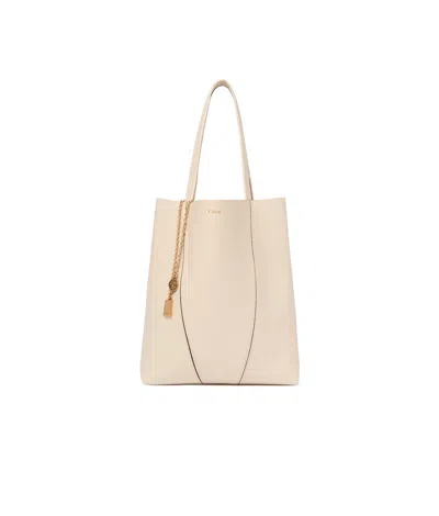 Chloé Logo Shoulder Bag In Nude