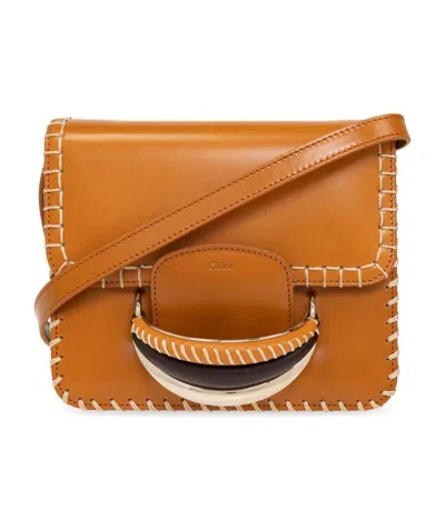 Chloé Logo Shoulder Bag In Orange