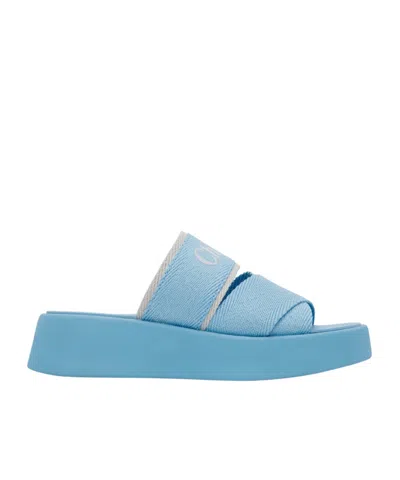Chloé Mila Logo Slides In 472 Silky Blue