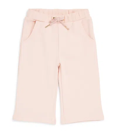 Chloé Kids' Logo Straight Sweatpants In Pink