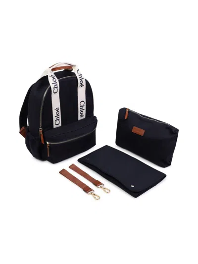 Chloé Logo-strap Changing Bag In Blue