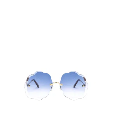 Chloé Logo Sunglasses In Blue