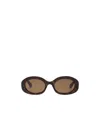 Chloé Oval-framed Sunglasses With Logo-lettering In Brown