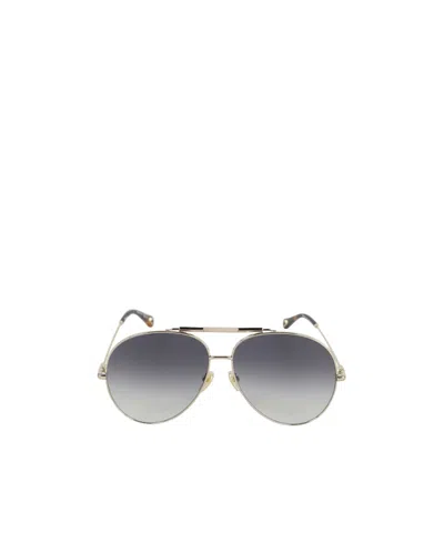 Chloé Logo Sunglasses In Gray