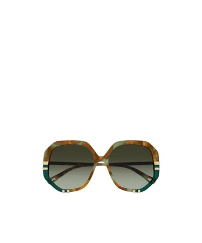 CHLOÉ CHLOÉ EYEWEAR GEOMETRIC FRAME SUNGLASSES