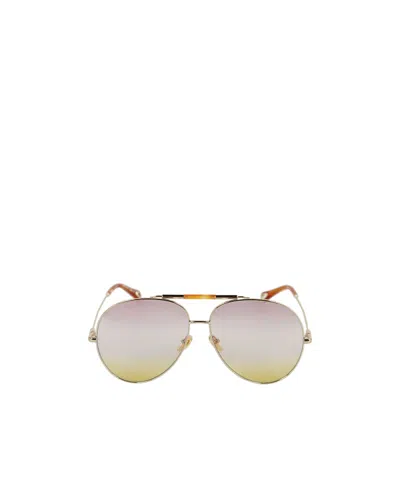 Chloé Logo Sunglasses In Nude