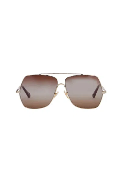 Chloé Logo Sunglasses In Brown