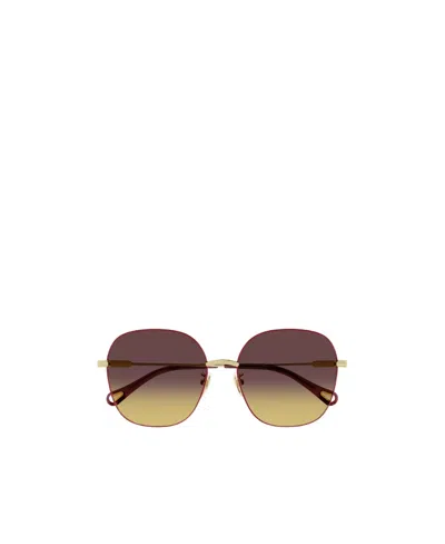 Chloé Logo Sunglasses In Red