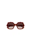Chloé Womens Ch0226s Square-frame Acetate Sunglasses Purple In Red