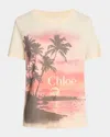Chloé Graphic Illustration Crew Neck T-shirt In White