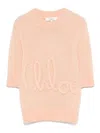 Chloé Alpaca Wool And Silk Knit Elbow-sleeve Logo Sweater Clothing