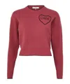 Chloé Short And Fitting Pullover With Wool Logo In Red