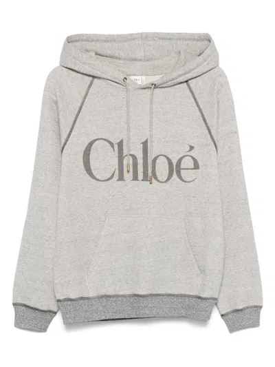 Chloé Logo Sweater Vapor Grey In Gray