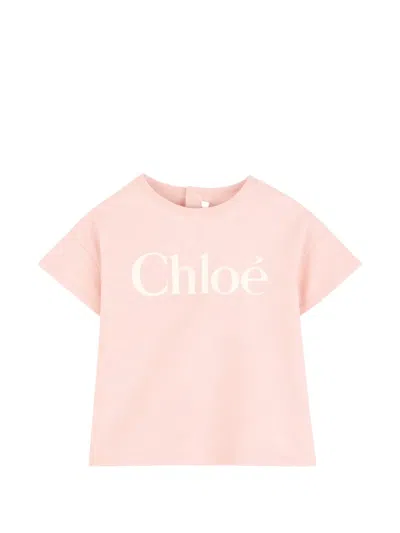 Chloé Logo T恤 In Pink