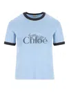 Chloé Logo T-shirt In Blue